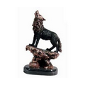 Wolf on Rock - Antique Copper 7" W x 10" H